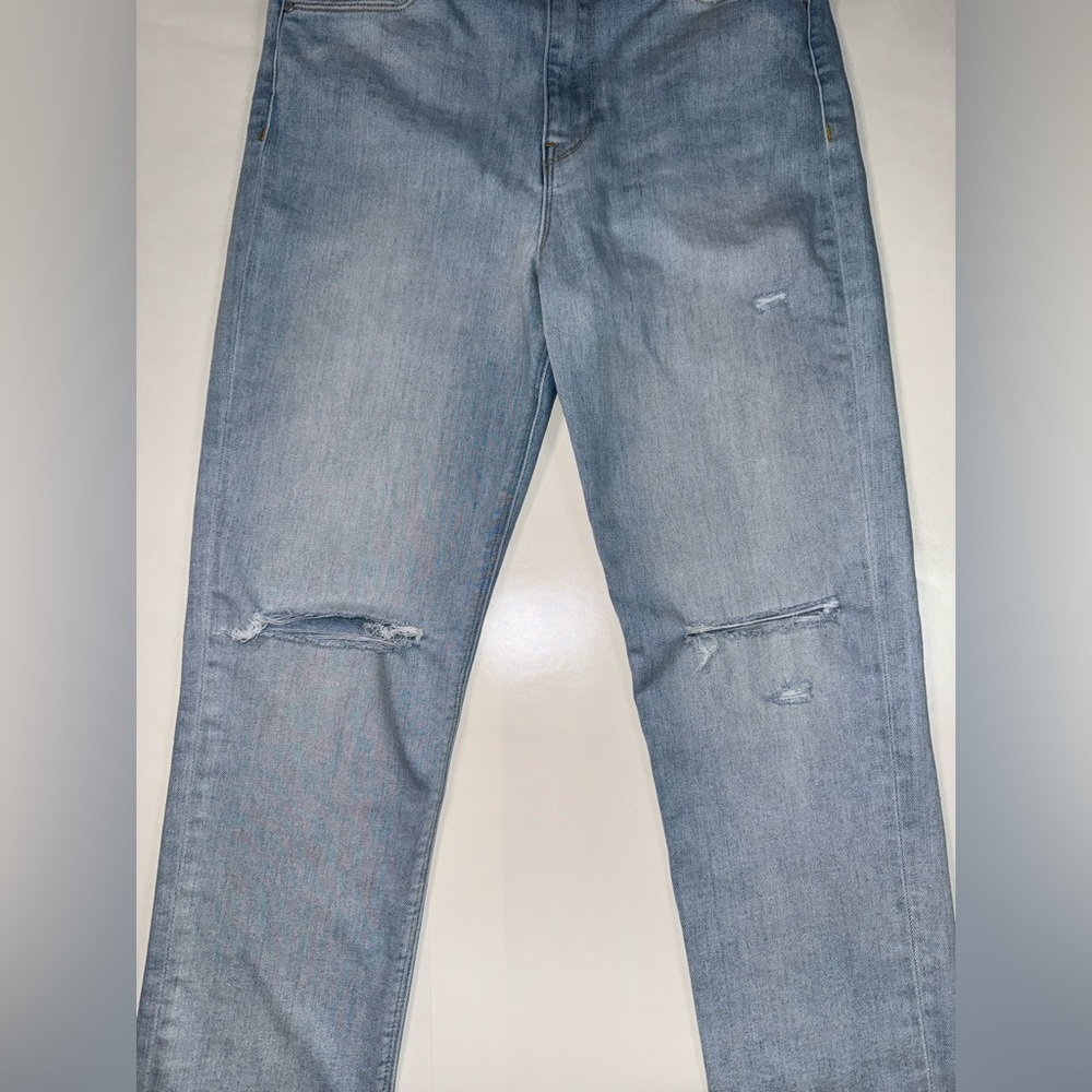 Hudson Jeans Holly Skinny Size 28 Light Blue Gray Distressed Knee High Rise - Picture 2 of 16